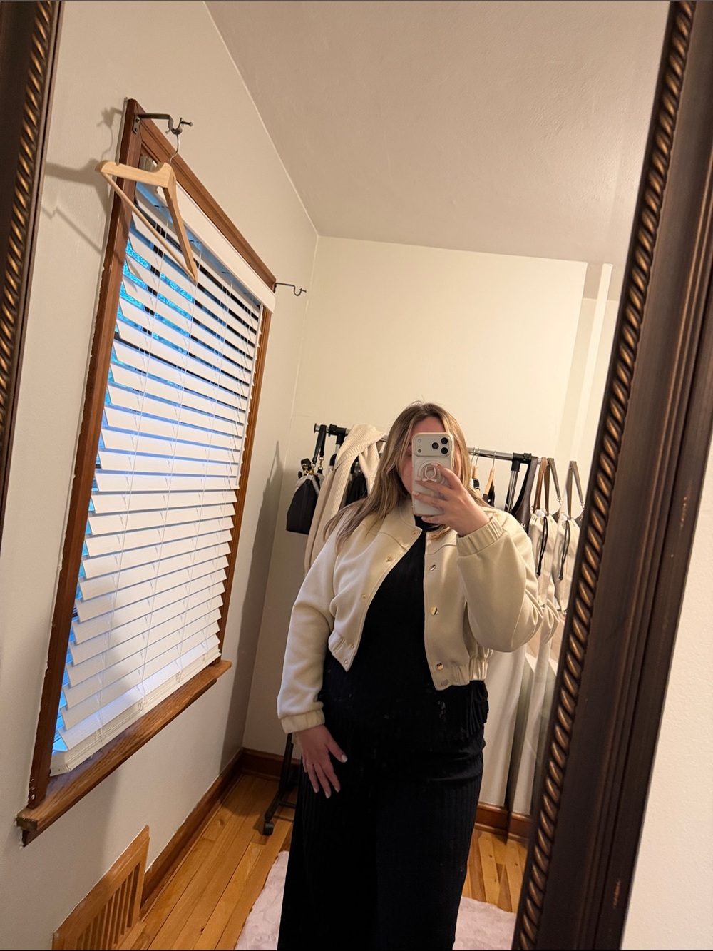 Women's Cream Cropped Jacket - Classic Lightweight Coat